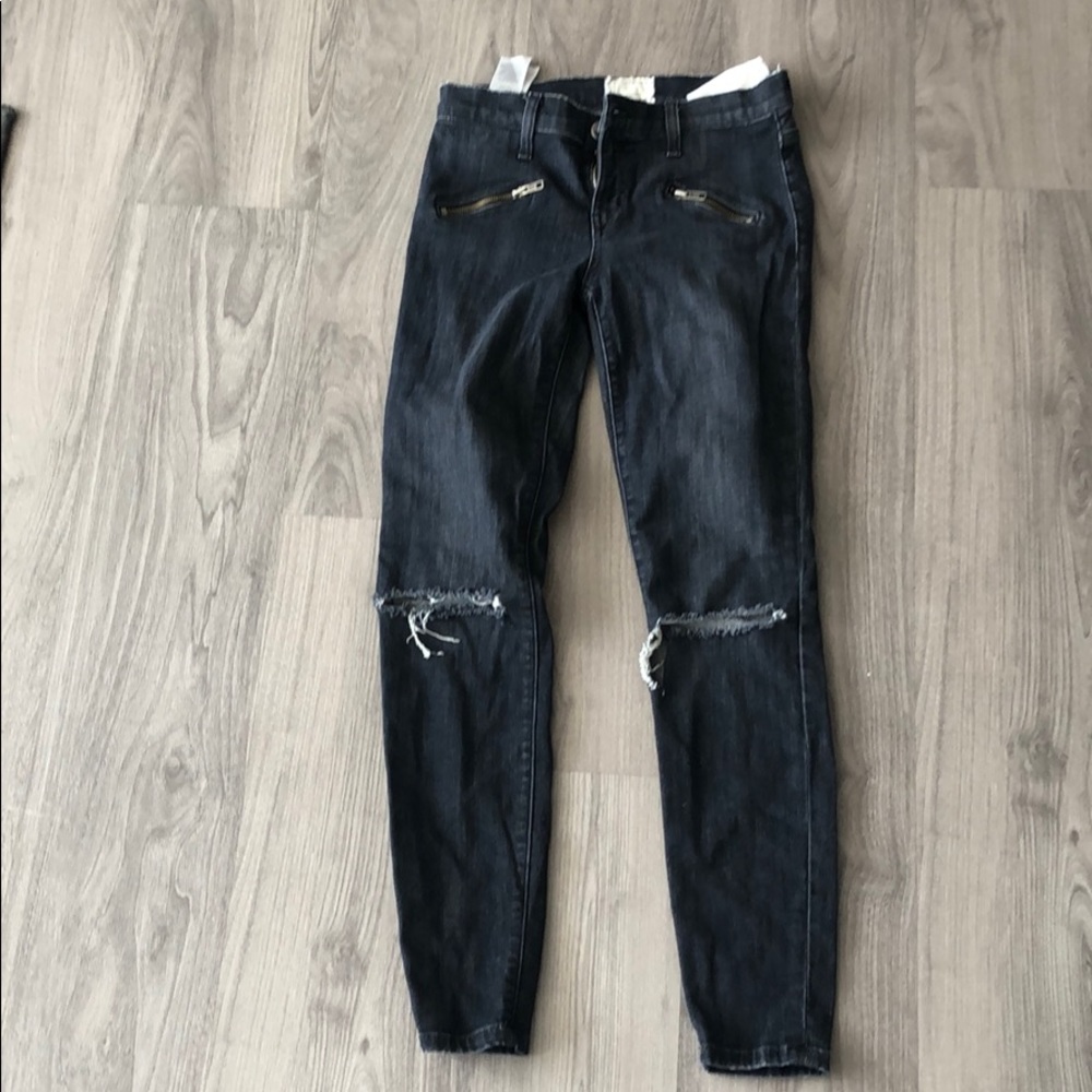 Current Elliot Black distressed jeans